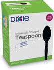Grab n Go Wrapped Cutlery  Teaspoons  Black  90 box  Medium