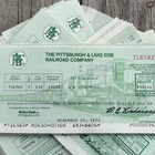 110 Wholesale 1970s Pittsburgh   Lake Erie Railroad Co Checks Train Vignette Lot