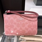 Nwt Coach Corner Zip Wristlet In Signature Canvas Caq75