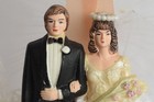 8  Vintage Plastic Bride   Groom Wedding Cake Topper 1970s    