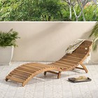 Folding Patio Lounge Chair Wood Outdoor Chaise Lounge Sun Lounger Chair Backyard