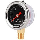 Glycerin Filled Pressure Gauge With 304 0-15psi Lower Mount   black Dial   