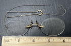 Antique Pince Nez Rimless Oval Frame Glasses With Hair Pin M300
