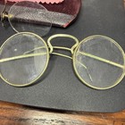 Antique Eyeglasses Lot 2 Wire Rim Cable Temple Spectacles Case 1900s As Is