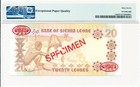 Bank Of Sierra Leone Sierra Leone 20 Leones 1984 Specimen Pmg  67epq