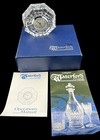 Vintage Waterford Crystal Octagon Desk Clock Paperweight Diamond Cut 3    In Box