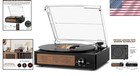 Stylish Vintage Turntable - 3-speed Vinyl Player With Wireless Bluetooth
