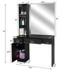 Beauty Salon Station Table Hair Styling Barber Storage Cabinet Shelves W  Mirror