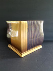 Wamsutta Serendipity Tissue Box Cover Red Gold Purple Striped Square Bath