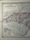 1870 Colton s North Carolina Hand Coloured Original Antique Map 17  X 14 