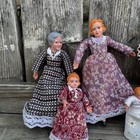 Vintage 1970s Dollhouse Family Miniatures - Set Of 7 Poseable Figures 