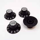 True Custom Shop   Black Witch Hat Control Knobs With Silver Inserts For Gibson