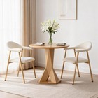 2pcs Linen Fabric Upholstered Dining Chairs W back arms kitchen Cafe Side Chair