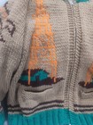 Killer 1 Of A Kind Vtg 50 s Cowichan Sweater Oil Rig Derrick Motif Rare Design