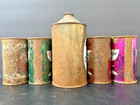 Set Of 5 Tough Indiana Flat   Cone Top Beer Cans - Fox Deluxe  Champagne Velvet 