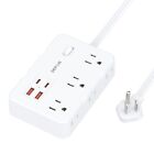 Surge Protector Power Strip With Flat Plug  3 Ft Extension Cord With 6 Ac Outlet
