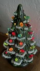 Vintage Light Up Molded Ceramic Christmas Tree  10     Plastic Bulbs  1970   s Era