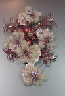 Vintage 1950   s Mid Century Modern Pink Foliage Tinsel Ornaments Christmas Wall