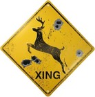 Deer Crossing Sign Metal Rustic Hunting Cabin Lodge Street Road Decor 12x12