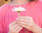 925 Sterling Silver Simulated Birthstone Baby Ring With Flower For Little Girls