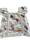 Vintage Handmade Mexican Peasant Style Embroidered White Flowered Blouse S m