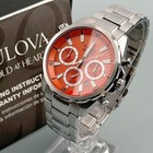 Bulova 96b395 Marine Star Orange Dial Chronograph Men s Quartz Watch 43mm