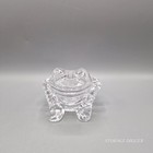 Vintage Art Vannes France Crystal Clear Glass Frog Pipe Holder Cigarette Ashtray