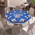 8-player Portable Poker Table Top W cup Holders   Chip Trays Carrying Bag Blue