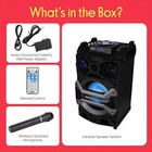 Pyle-pro Portable Bluetooth Karaoke Speaker Sys Flashing Dj Lights Pwma325bt
