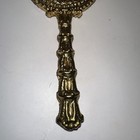 Vintage Floral Ornate  Hand Held - Vanity Purse Mirror - Gold Tone Metal