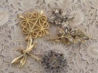 Vintage Pin Brooch Lot Five Fun Pins
