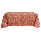 Terracotta 90 x132  Taffeta Rectangular Tablecloth Leaf Petals Design Party