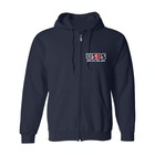 Hoodie Zipper  Unisex Usps    united States People Service    Navy