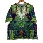Vibrant Dashiki Shirt Traditional African Print Embroidered Neckline Chest 54 