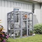 Pawhut Catio Outdoor Cat Enclosure For 1-3 Cats  59  X 28  X 60   Gray