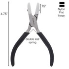 The Beadsmith Double Flat Nose Nylon Jaw Pliers     5-inches Silver   Black 