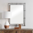 Uttermost 09674 Ironworks Mirror Distressed Ebony Solid Iron 30  X 40 