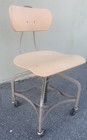 Vintage Toledo Industrial Drafting Counter Swivel Bar Stool Back Chair Antique