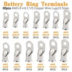 Taukealugs 130pcs Battery Ring Terminals Crimp Connector Awg8 4 6 2 1 0 Gauge
