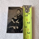 Antique Tin Type Photo - Victorian Mother Holding Child - 19th Century 