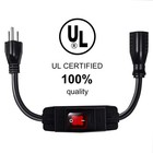 Makevivi Outdoor Waterproof On off Switch Extension Cord  Heavy 1 5 Ft  Black