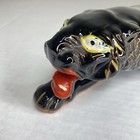 Mid Century Modern Porcelain Black Panther Sculpture 17    Made In Japan Mcm