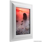 Craig Frames 2  Wide Contemporary Satin White Picture Frames   Poster Frames