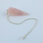 Pendulum In Faceted Rose Quartz Dowsing Minerals Crystal Therapy