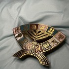 Brass Jewish Judaic Holder Paper Letter Foil Napkin 12 Tribes Israel Shabbot 4x6
