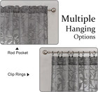 Anji Bird Grey Sheer Curtains 45 Inches Long 2 Panels Set For Small