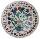 Hand Made Turkish Iznik Chini Tile Ceramic Plate Floral Wall Hanging Plate 13 