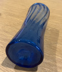 Vintage Cobalt Blue Swirl Vase 7  Tall Great Condition