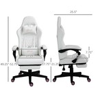 Racing Gaming Chair W  Padded Arms  Pu Leather Gamer Recliner Home Office White