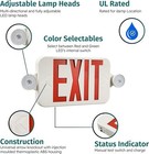 Led Exit   Safety Sign Red Two Lamps Heads 2w Battery Backup Ul Listed Pack Of 2